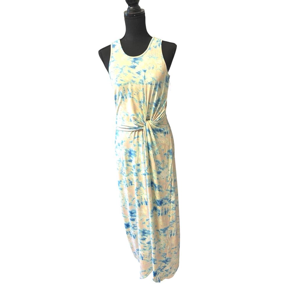 TART Collections Tie Dye Maxi Dress Size M Sleeveless Knot Waist Rayon - Picture 2 of 7